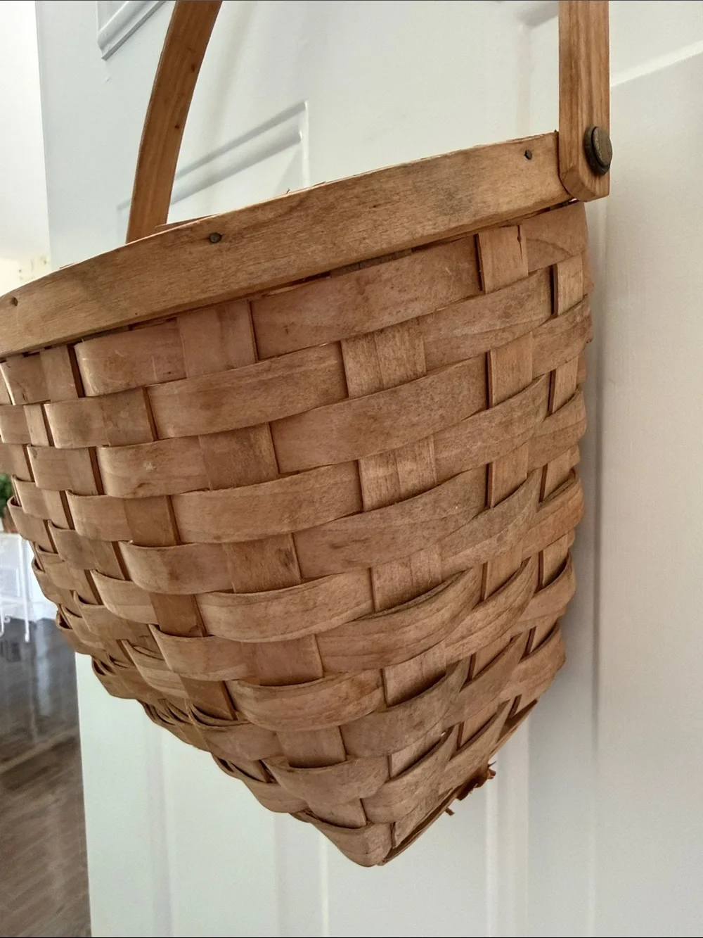 Vintage Woven Hanging Wall Basket - Wall Pocket Basket